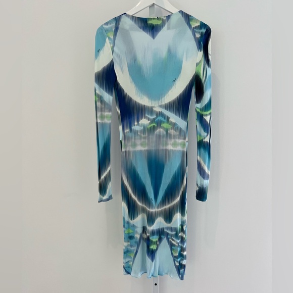 EMILIO PUCCI BLUE MULTI OCEAN PRINT DRESS MODEL 21RGO3 SIZE IT 40 / US 6 - Picture 4 of 16
